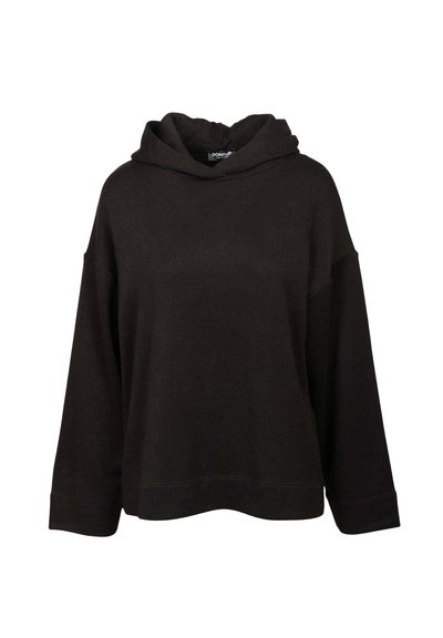 Felpa nera con vestibilità ampia, maniche oversize e scollo ampio. Realizzata in materiale morbido, presenta un design minimalista senza motivi.