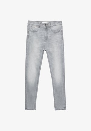 Vale harmaat farkut slim-fit-mallisina, joissa on viisi taskua, nappisuljin ja hillitty haalistuminen lahkeissa.