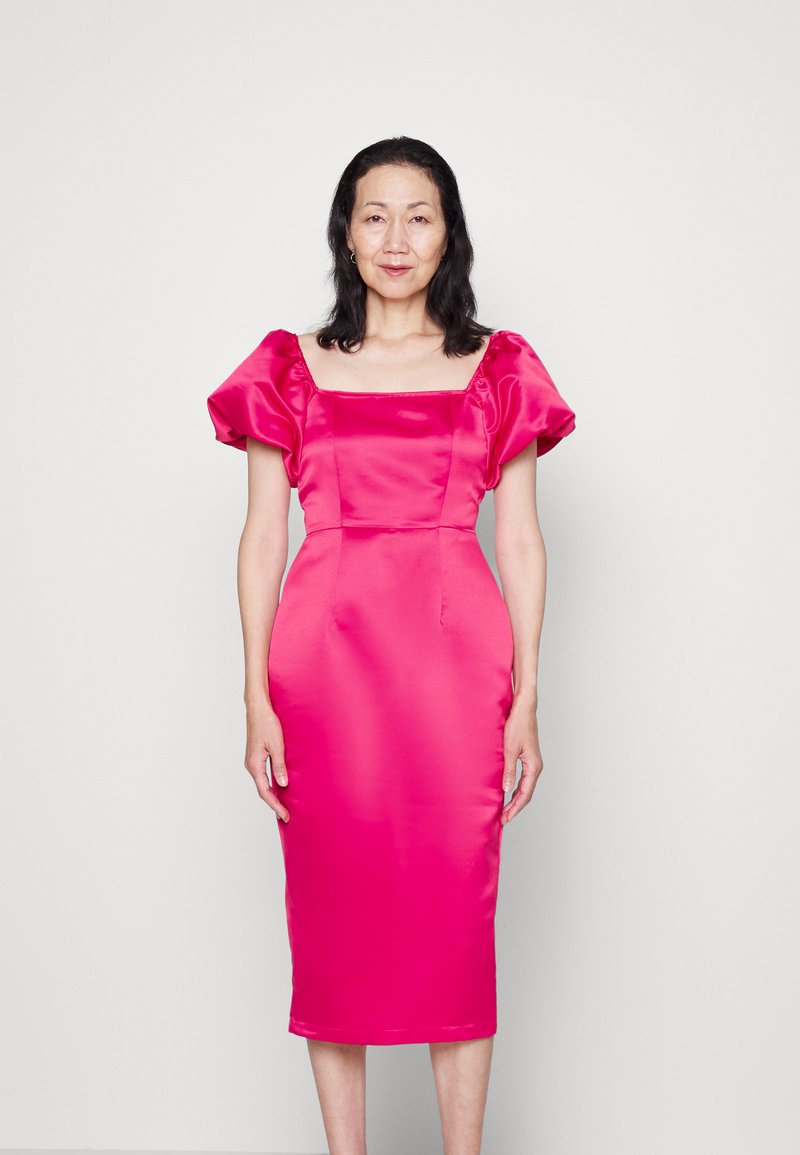 IN THE STYLE TERRIE MCEVOY PUFF SLEEVE SQUARE Juhlamekko pink