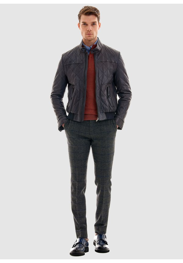 Lederjacke - dunkelblau