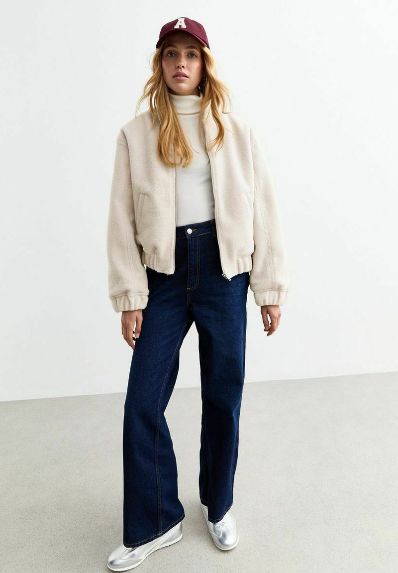 New Look TEXTURED - Chaquetas bomber - cream
