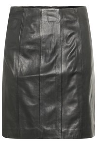 CHARLIE - Falda de cuero - black