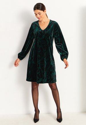 V-NECK - Cocktailkjole / festkjole - dark green patterned