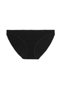 Schwarze Baumwollunterhosen mit glatter Textur, versehen mit elastischen Kanten und einer klassischen Silhouette. Keine sichtbaren Muster oder zusätzlichen Akzente.