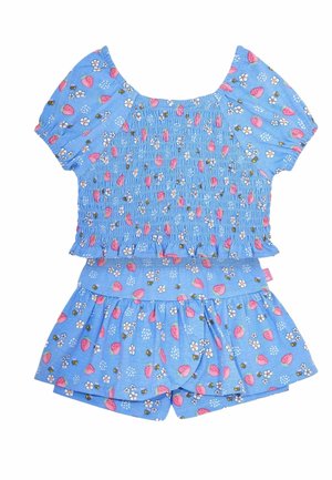 JoJo Maman Bébé 2-PIECE STRAWBERRY BEE SMOCKED SET - REGULAR FIT - A-Linien-Rock - blue