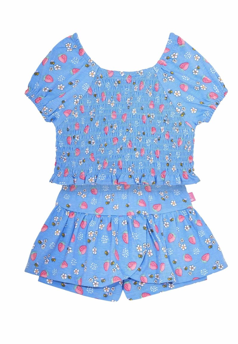 JoJo Maman Bébé - 2-PIECE STRAWBERRY BEE SMOCKED SET - REGULAR FIT - A-silueta svārki - blue, Palielināt