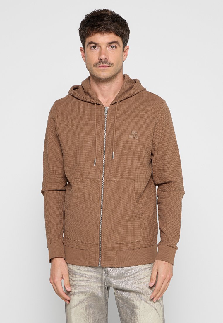 Diesel Sweater met rits bruin