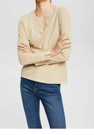 Langarmshirt - mottled beige