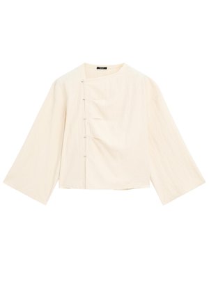 Massimo Dutti LONG SLEEVE WITH SIDE  FASTENING  - Bluse - beige