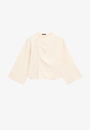 Massimo Dutti LONG SLEEVE GARMENT WITH SIDE BUTTON FASTENING - Blouse - beige