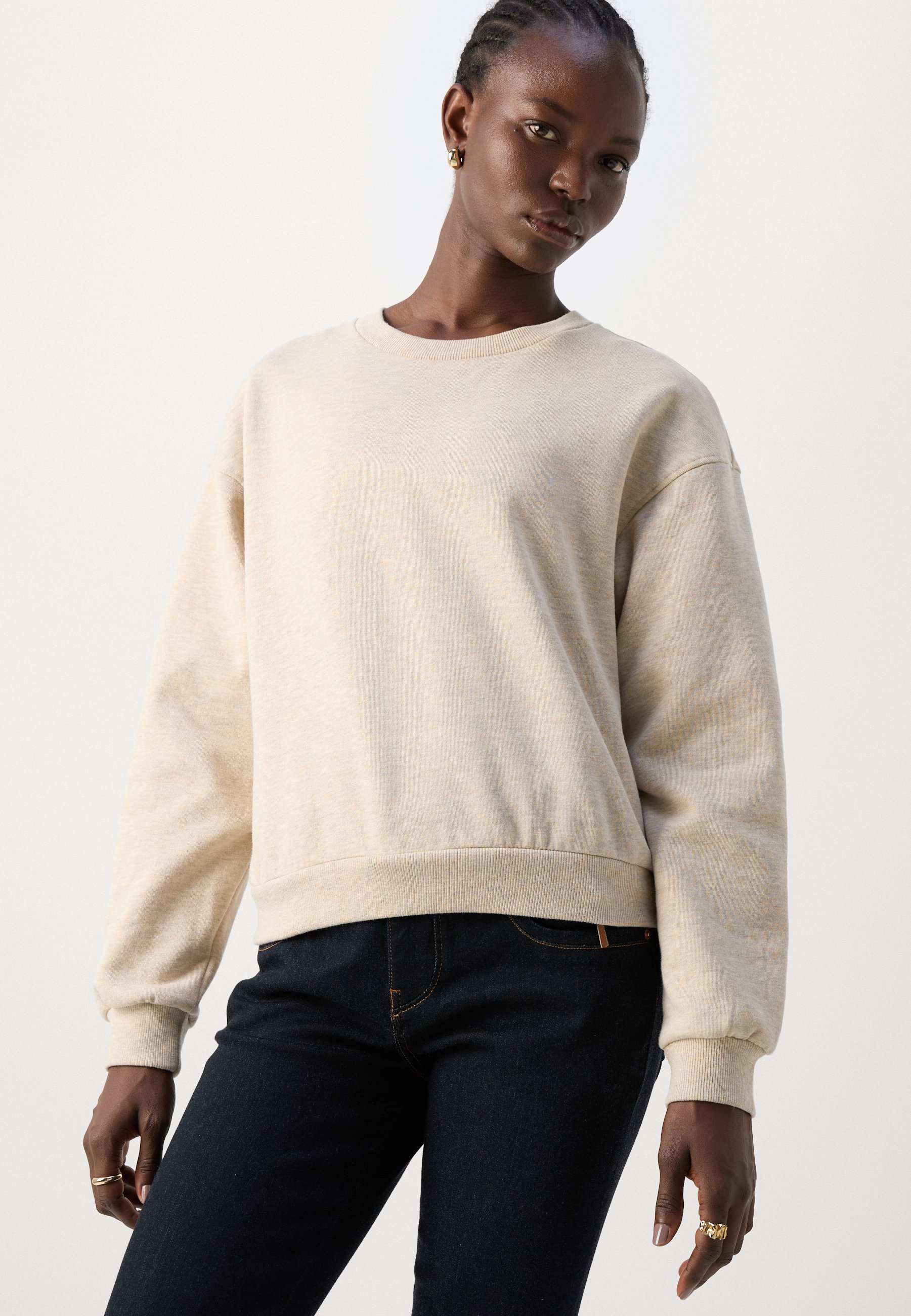 売れ筋商品|||アンナフィールド パーカー・スウェットシャツ レディース アウター Basic crew neck with rib - Sweatshirt - mottled beige Anna Field BASIC CREW NECK - Sweatshirt - mottled beige