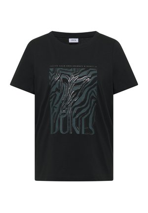 Cecil, T-SHIRT MIT RUNDHALS UND FOLIENPRINT - T-shirt print - palm breeze green
