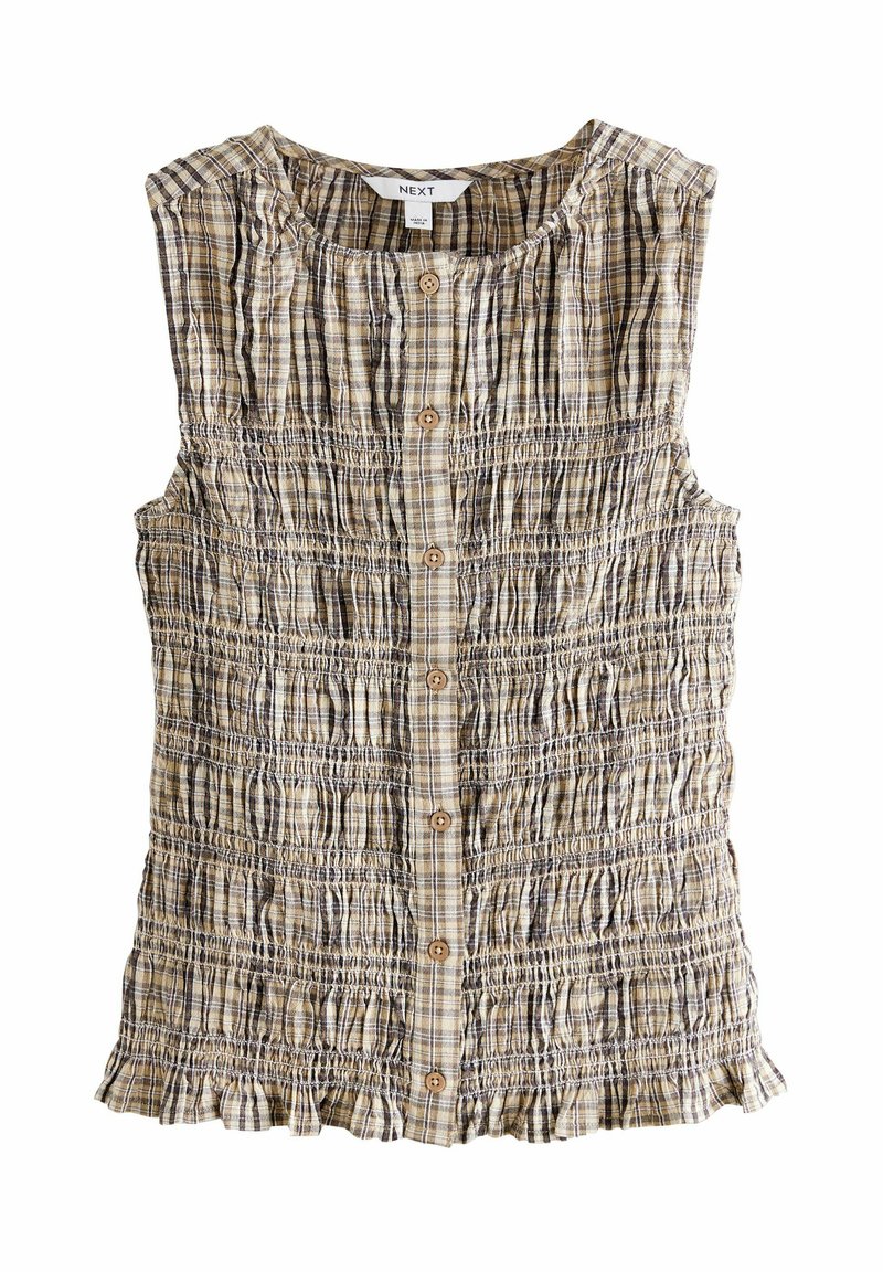 Next - SLEEVELESS BUTTON DOWN SMOCK - Blouse - neutral check, Agrandir