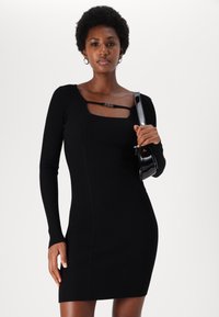 Karl Lagerfeld Jeans LOGO DRESS - Stickad klänning - black