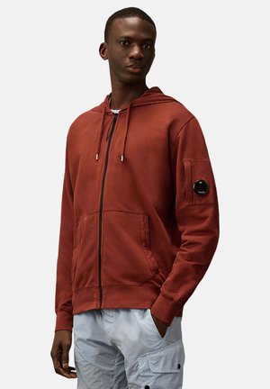 Felpa con zip - braun