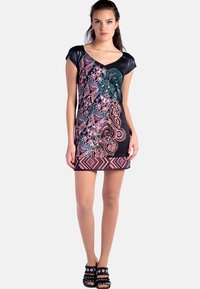 Koroshi SHORT SLEEVE PRINT - Shift-haljina - black