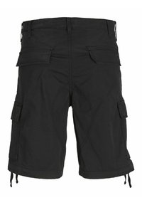 Zwarte cargoshorts van een katoenmix, met meerdere zijzakken, verstelbare trekkoorden en een comfortabele pasvorm.