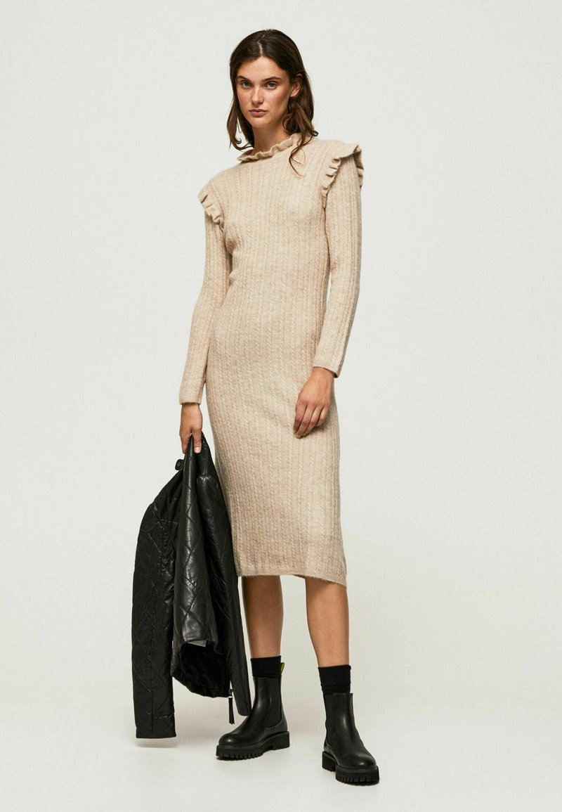 Pepe Jeans TERESA - Vestido de punto - buff/beige -