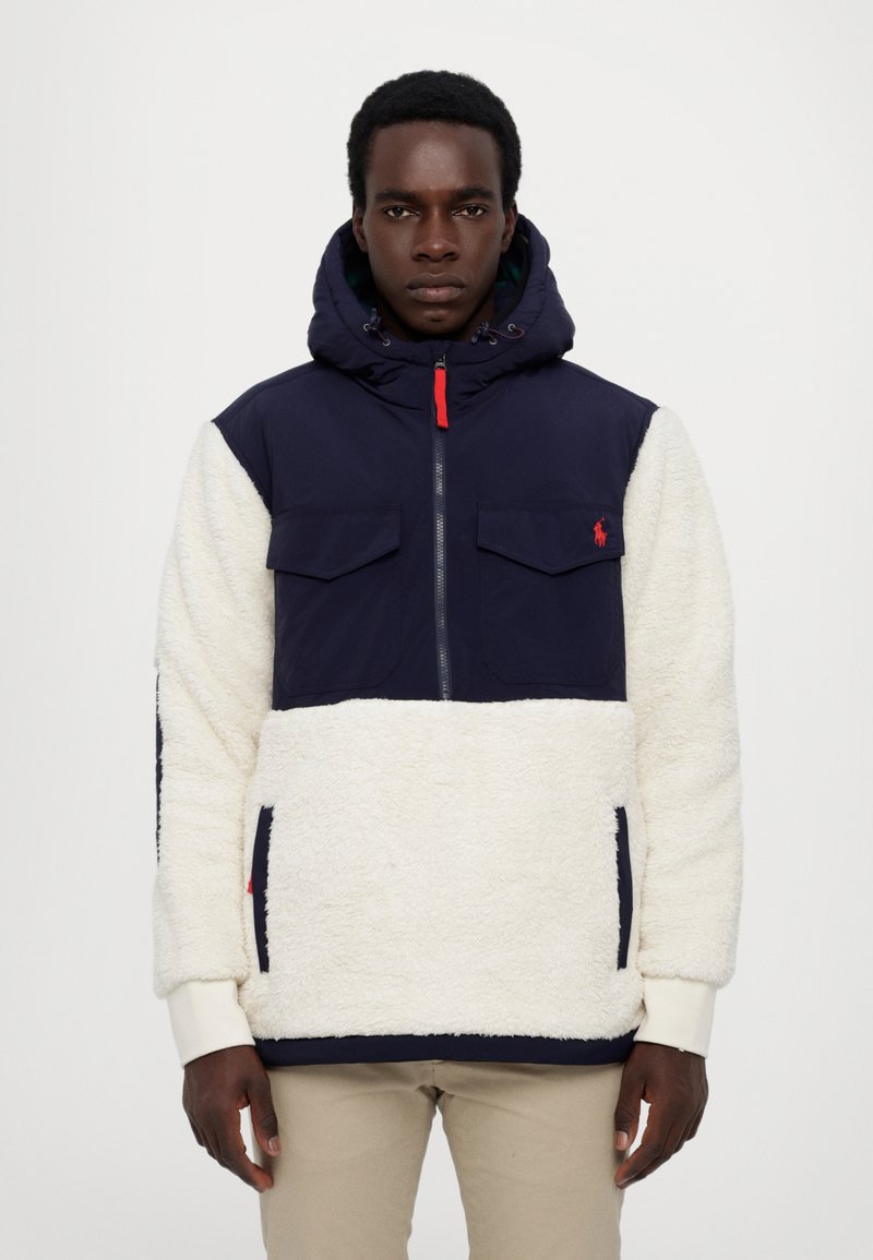 Polo Ralph Lauren PILE FLEECE HYBRID HOODIE - Flisinė striukė - herbal milk multi