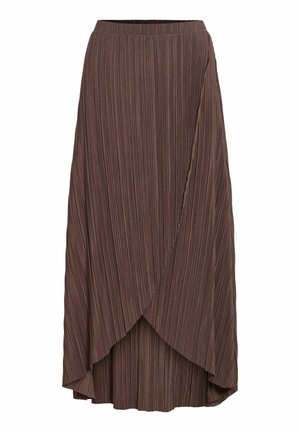 VILA, MAXIROCK VIPLIS HIGH WAIST - Jupe portefeuille - chocolate brown