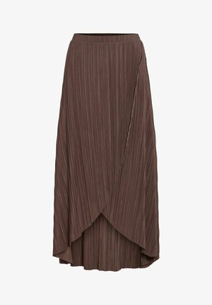 VILA, MAXIROCK VIPLIS HIGH WAIST - Jupe portefeuille - chocolate brown