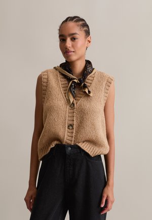 SLEEVELESS - Strickjacke - light almond melange