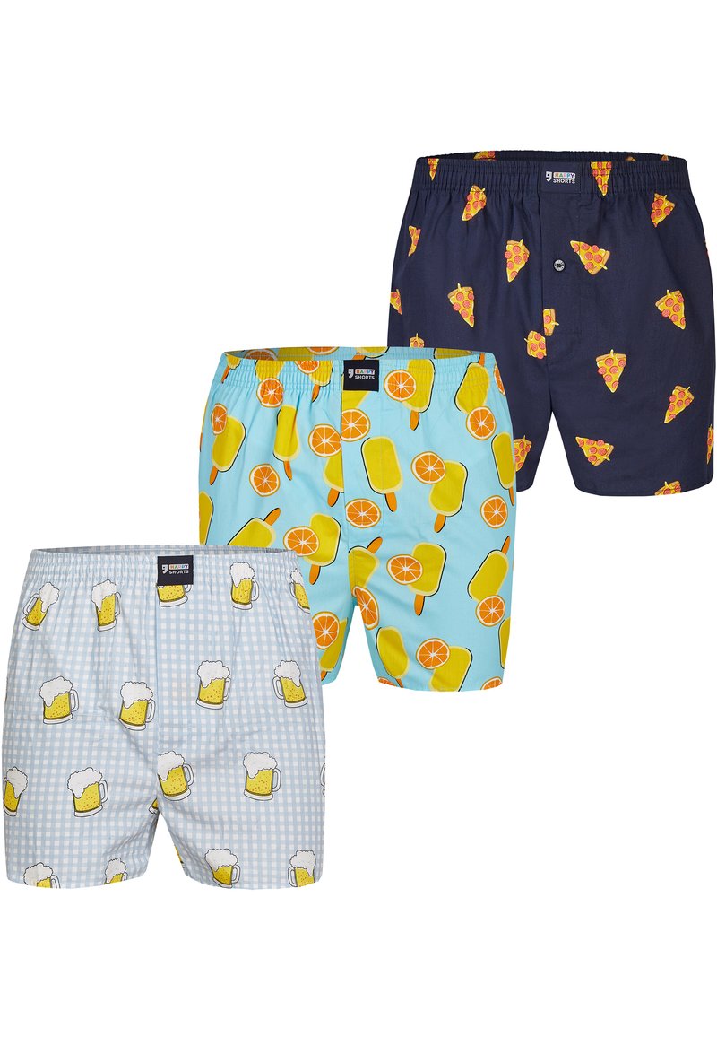 Happy Shorts 3-PACK PRINT - Boxershorts - dark blue/donkerblauw ...