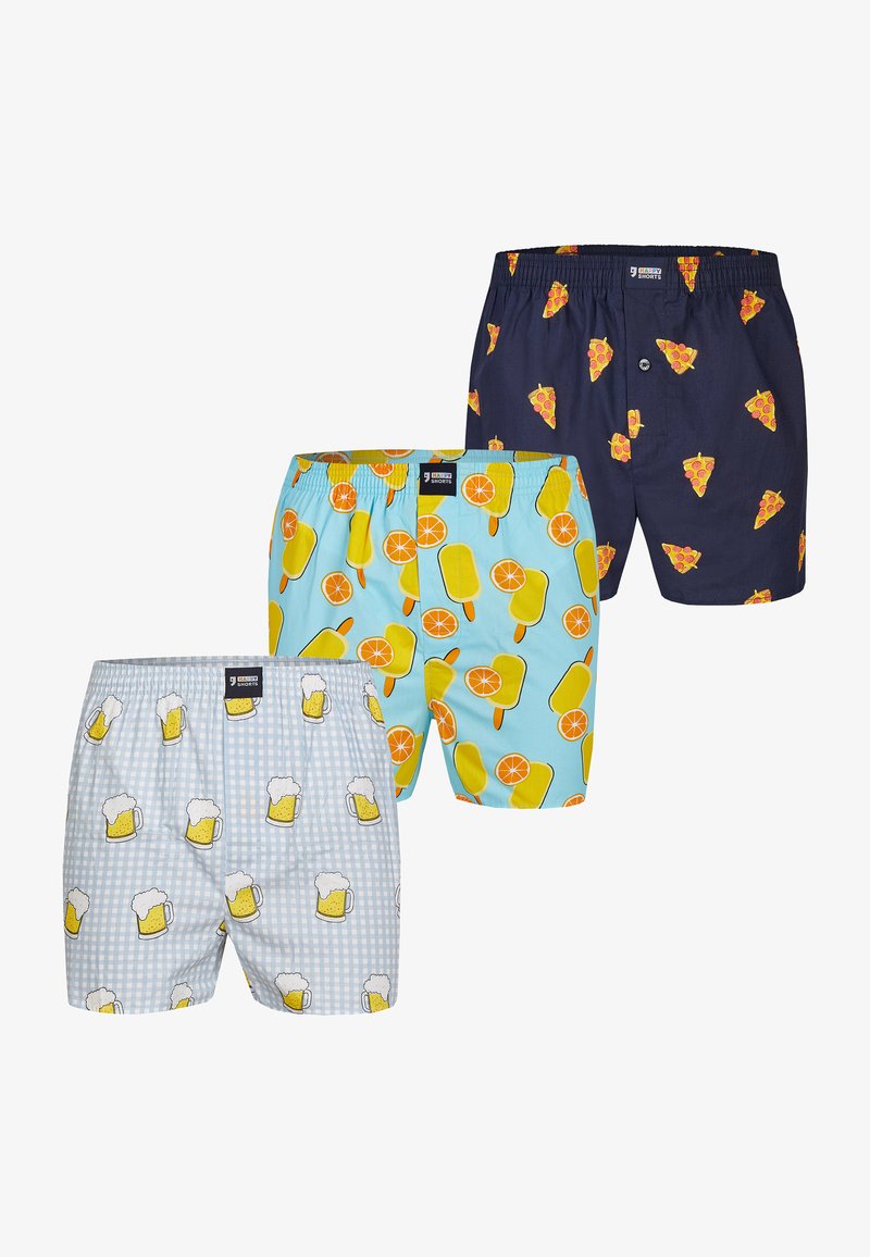 Happy Shorts 3-PACK PRINT - Boxershorts - dark blue/donkerblauw ...
