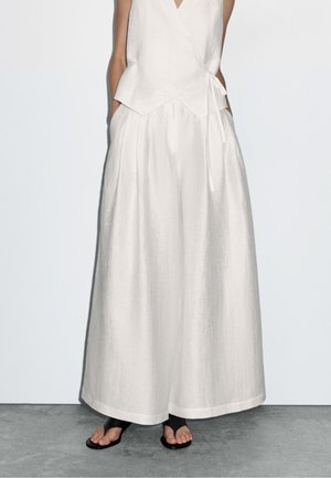 Massimo Dutti WIDE-LEG VOLUMINOUS - Broek - white