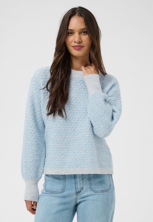 Kaffe, KAMARLLA - Pullover - light grey m. blue fog m.