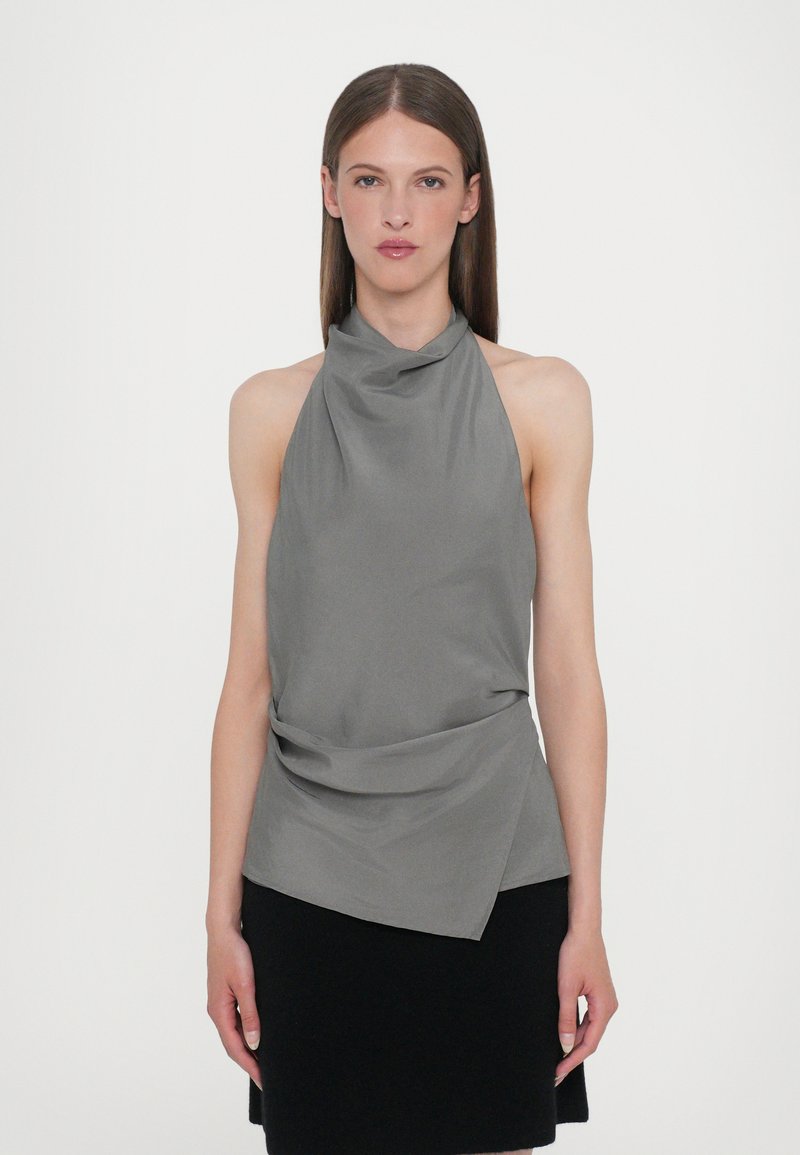 CLOSED HALTER NECK - Camicetta - led grey