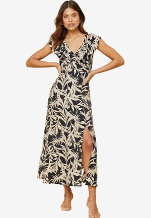 RUFFLE MIDI  REGULAR FIT - Denné šaty - black white