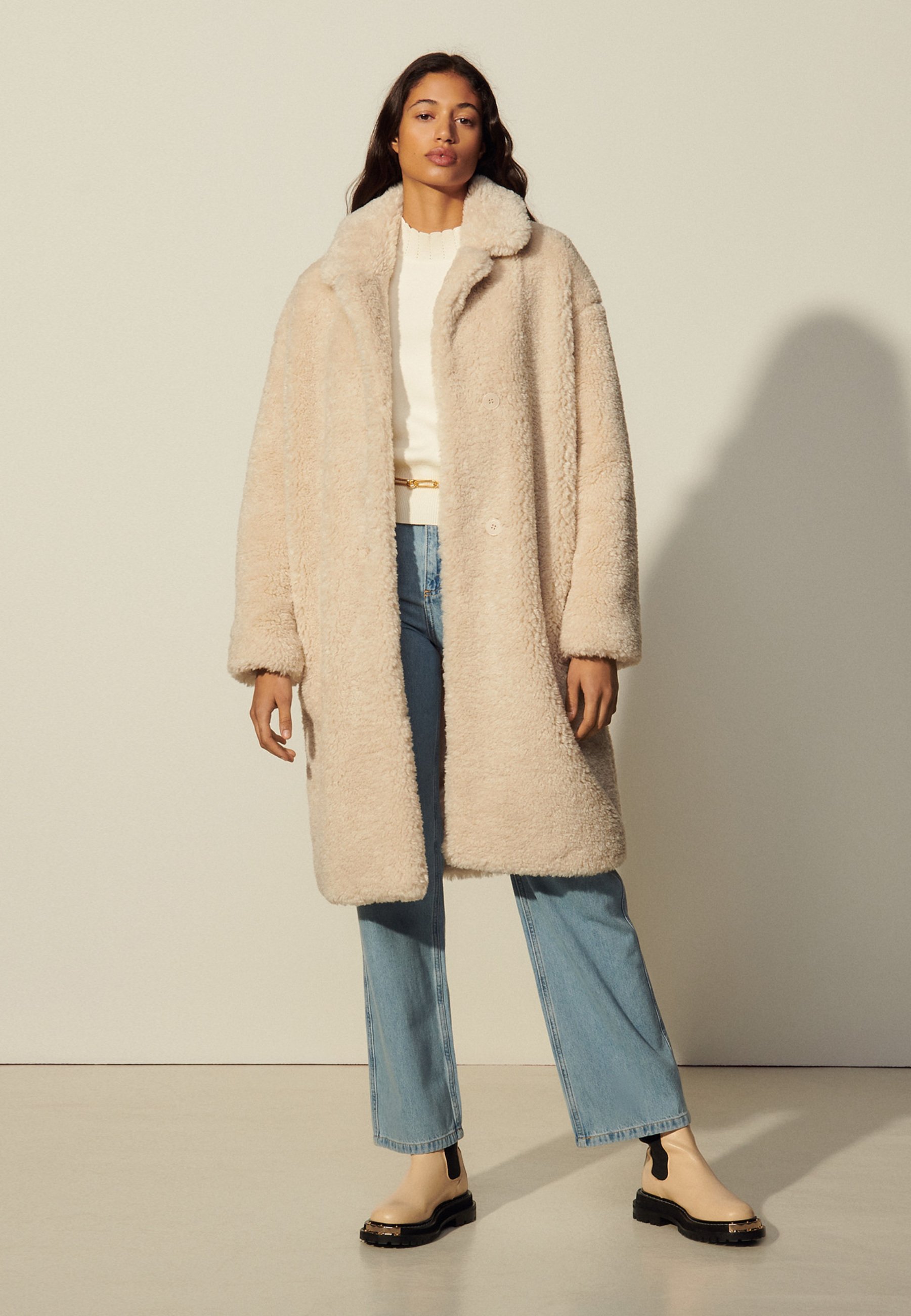 sandro ROCKY - Classic coat - ecru/off 
