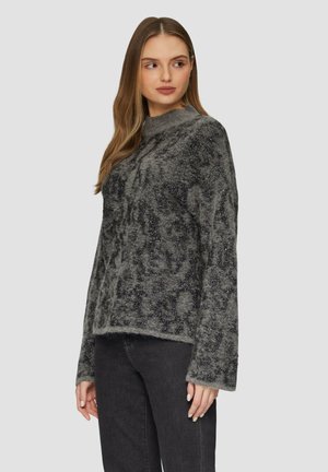 s.Oliver GEMUSTERTER MIT GLITZERGARN - Jumper - graphit