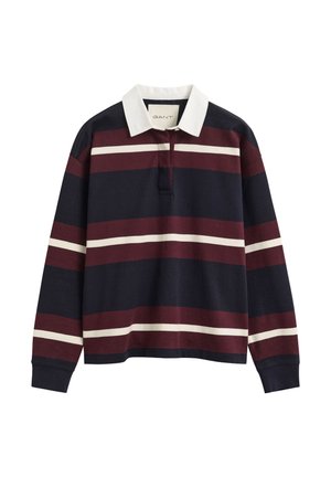 GANT, STRIPED HEAVY RUGGER - Μπλούζα με μακριά μανίκια - evening blue