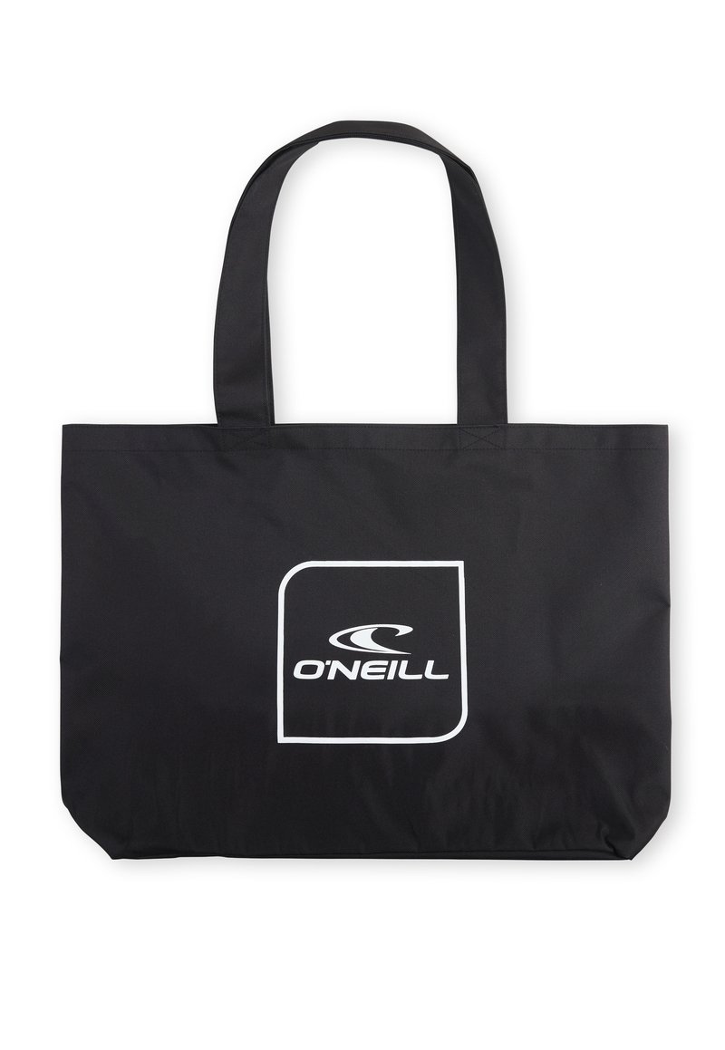 Črna toaletna torba iz trpežne tkanine z dvema ročajema. Na eni strani ima bel O'Neill logo znotraj pravokotnega obroča.