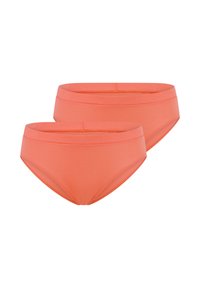Lichte, geribbelde stof, oranje hipster slips. Voorzien van een zachte elastische tailleband en naadloze randen voor comfort. Set van twee paren.
