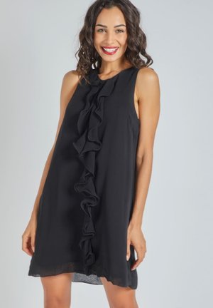 CON VOLANTE - Vestido informal - black
