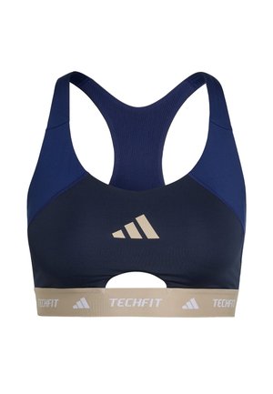 adidas Performance, TECHFIT WORKOUT COLOR BLOCK MEDIUM SUPPORT BRA - Sport-bh met medium support - dark blue/legend ink