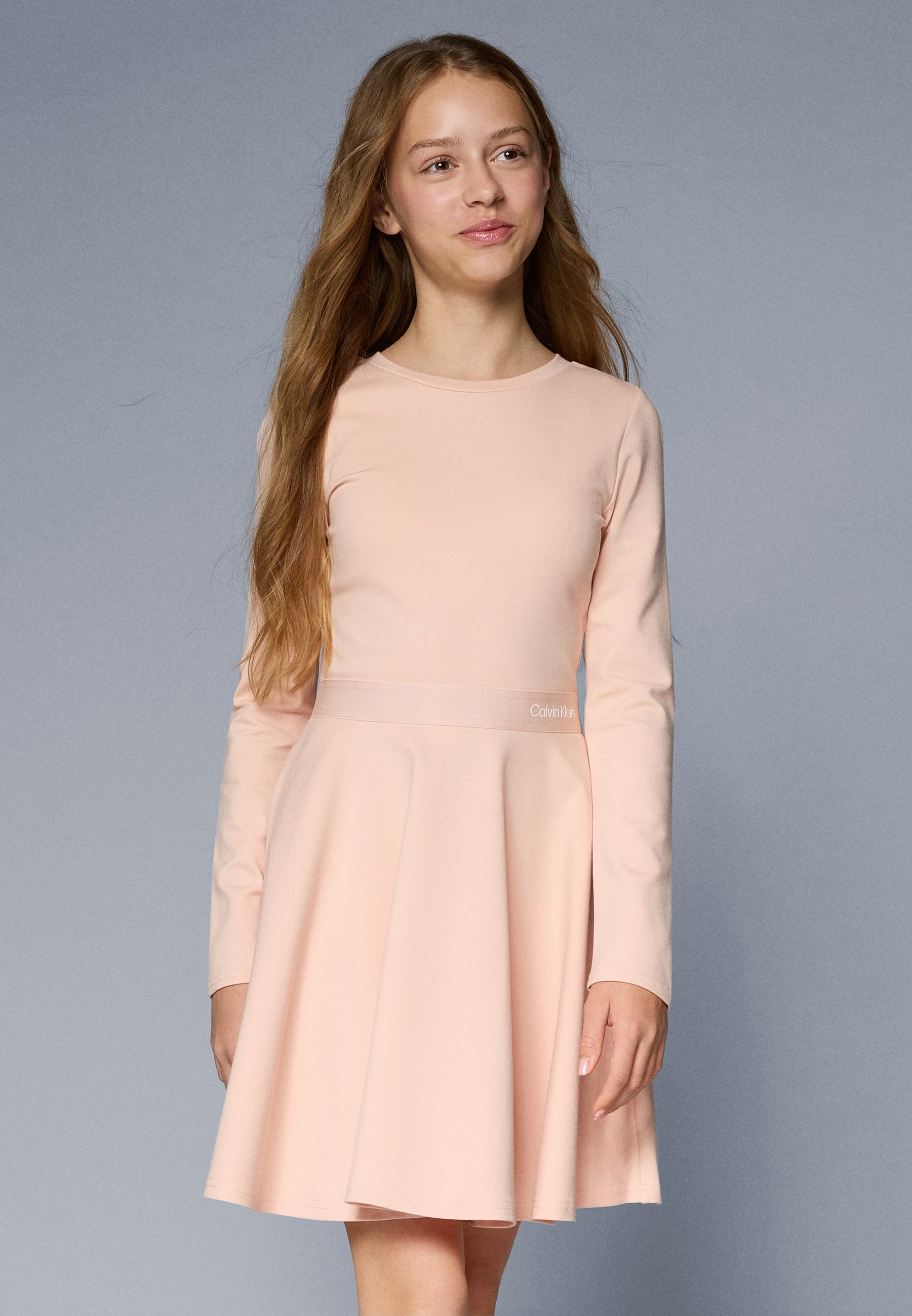 Calvin Klein Jeans LOGO TAPE PUNTO DRESS - Jersey dress - spanish villa/light  pink - Zalando.ie