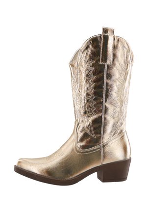 Cowboy/Biker boots - goldfarben