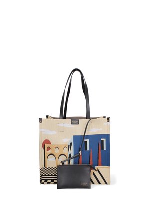 My Best Bag, VENUS - HAND BAG - Shopping bag - beige/blue with print