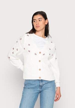 JDYALLY EMBROIDERY CARDIGAN - Cardigan - cloud dancer