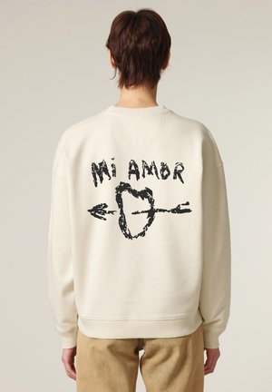 MI AMOR BACK EMBROIDERY UNISEX - Sweatshirt - off white