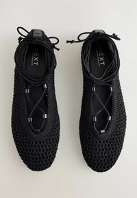 REGULAR FIT - FOREVER COMFORT ROUND TOE TIE UP - Ballerinaskor med skaft - black