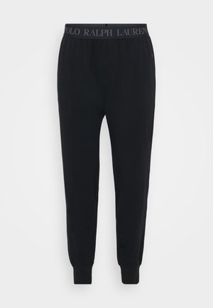 Pantaloni della tuta neri in cotone, con vita elastica e logo "POLO RALPH LAUREN", gambe affusolate e polsini a coste.