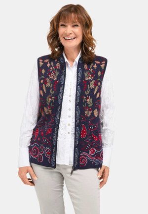 Weste - dark blue patterned