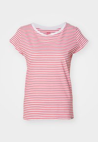 STRIPE TEASY TEE - Potiskana majica - brilliant white/geranuim