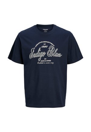 JJEDENVER GRAPHIC TEE O-NECK - Trükipildiga T-särk - navy blazer