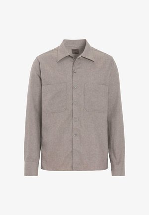 Oscar Jacobson, STRAIGHT FIT CUBAN WINTER TWILL SHIRT - Skjorter - coffe brown